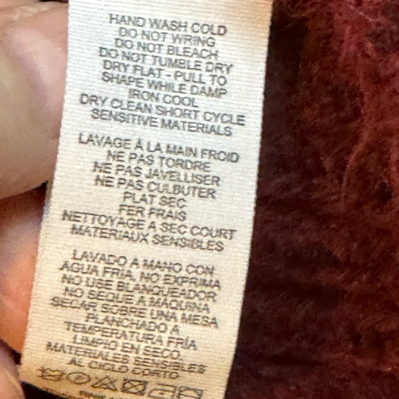 NWT Thakoon Cropped Ribbed Turtleneck Sweater in Burgundy Size Large - Picture 7 of 9